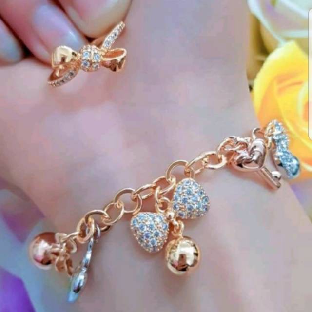 Set xuping pita gelang tangan plus cincin