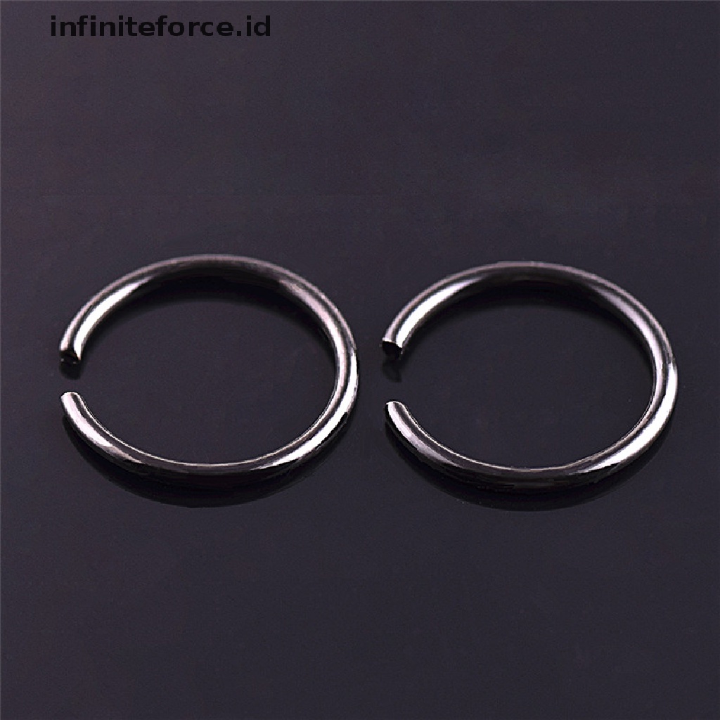 40 Pcs Cincin Tindik Tubuh Bahan Stainless Steel Warna Campur Untuk Hidung Bibir