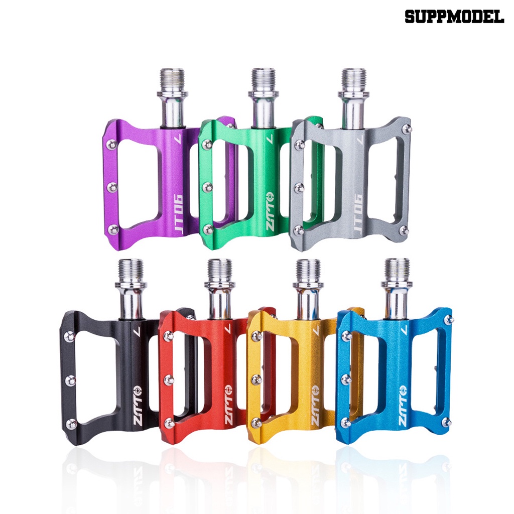 1 Pasang ZTTO Pedal Sepeda Gunung Universal Bahan Aluminum Alloy Warna-Warni