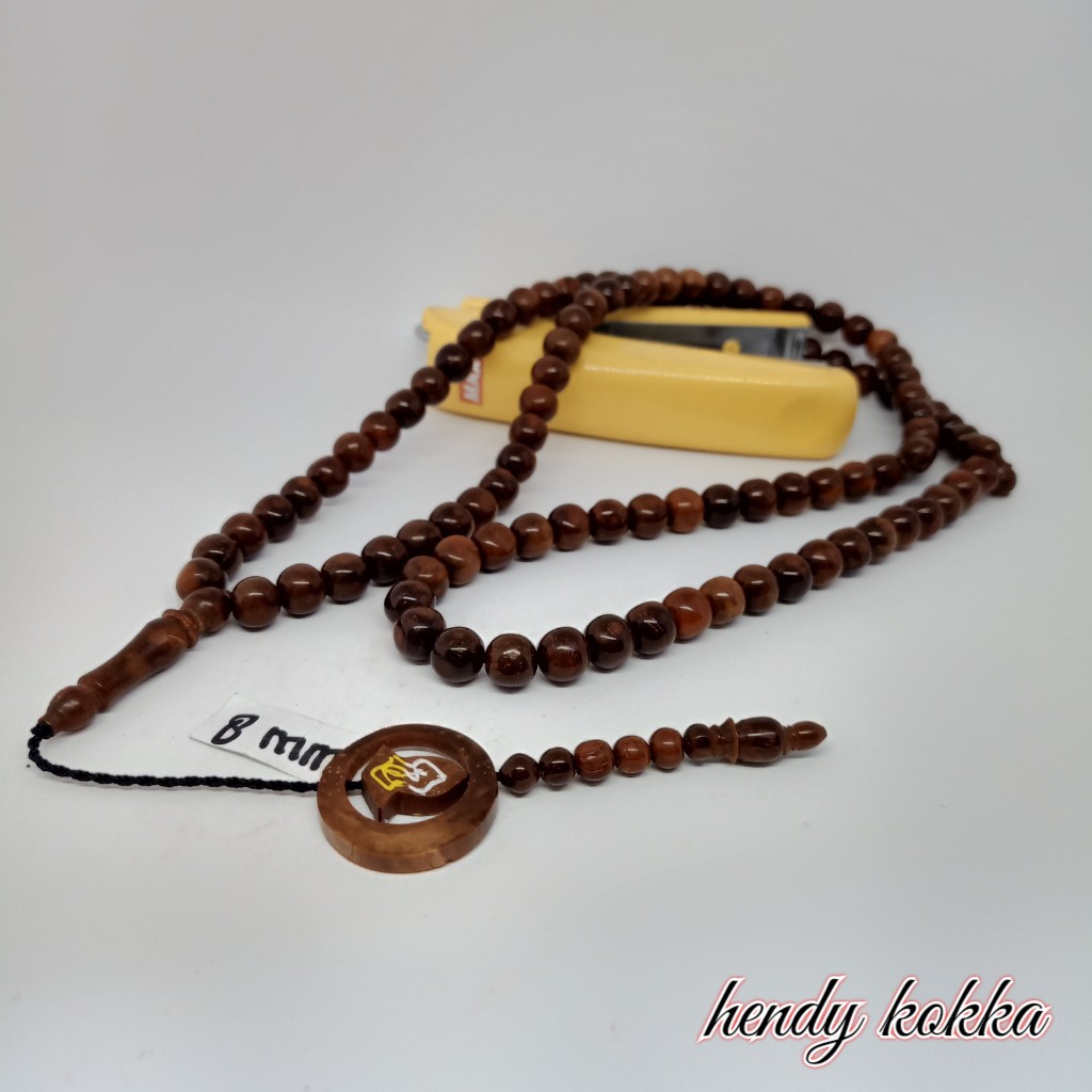 Tasbih Kokka kaukah 99 bulan terompah hitam 8,5 mm