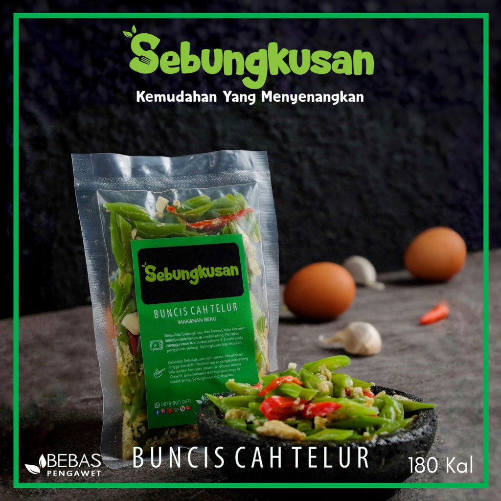 

Sebungkusan Regular - Frozen Food Buncis Cah Telur - Porsi 100 G