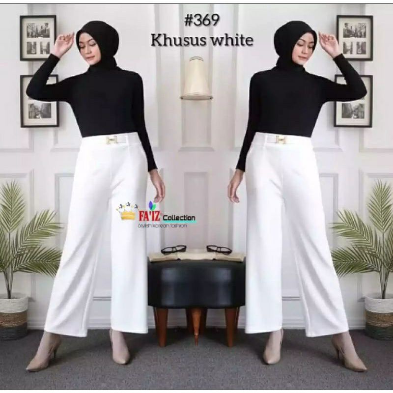 CELANA KULOT IMPORT variasi belt H bahan scuba celana wanita murah BISA BAYAR DI TEMPAT (COD)