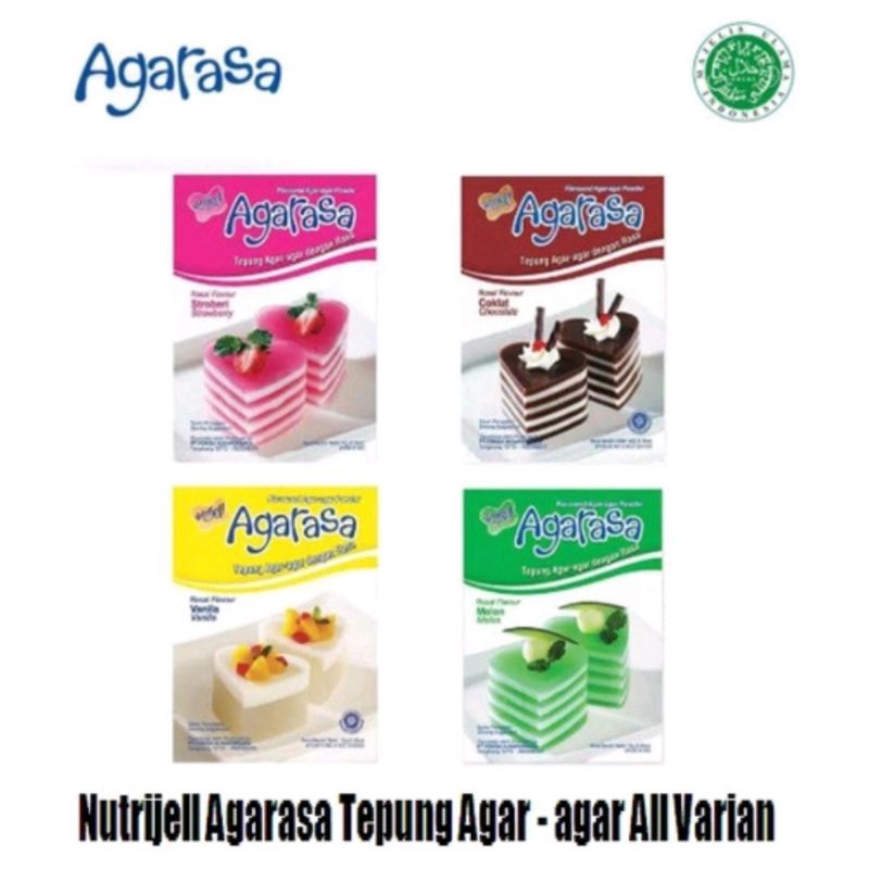 

ECER NUTRIJELL AGARASA RASA / TEPUNG AGAR AGAR RASA @10 gr COKLAT @22 gr