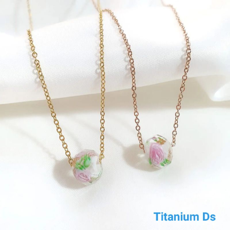 kalung titanium liontin giok SE202929