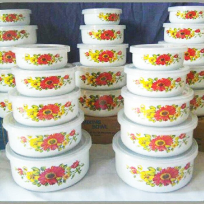 Promo MASPION Mixing Bowl 5 Susun Bahan Enamel - Mangkong 5set - Rantang Enamel Berkualitas
