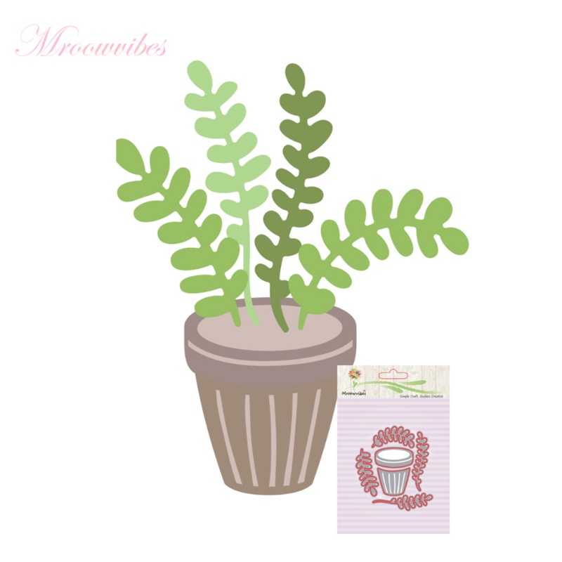 Zzz Pot Bunga Cutting Dies Stensil Scrapbook Album Kertas Kartu Embos DIY Craft