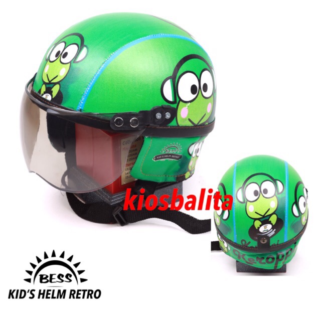 BESS-HELM RETRO ANAK HIGH QUALITY PRINTING MOTIF KARAKTER KEROPI