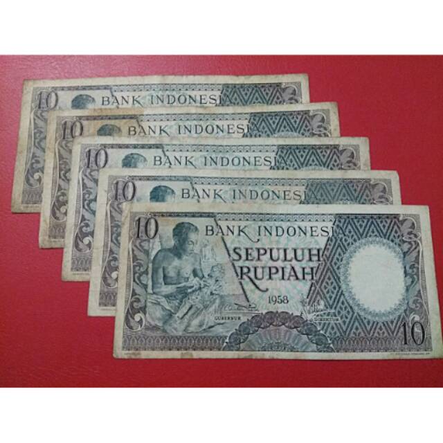Uang 10 rupiah pekerja thn 1958