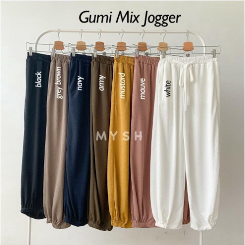 MakeGrosir - JOGGER POLOS BASIC / CELANA JOGGER POLOS WANITA GUMI