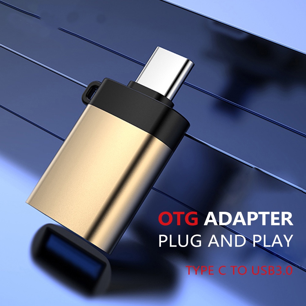 1pc Adapter Konektor USB A Ke Tipe c OTG 3.0 Dengan Lanyard Untuk Xiaomi Huawei Samsung Notebook Macbook iPad