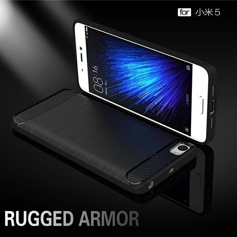 Softcase Carbon Fiber Xiaomi Mi 5/Mi 5 Prime/Mi 5 Pro /Mi 5c Rugged Armor Back Cover Case