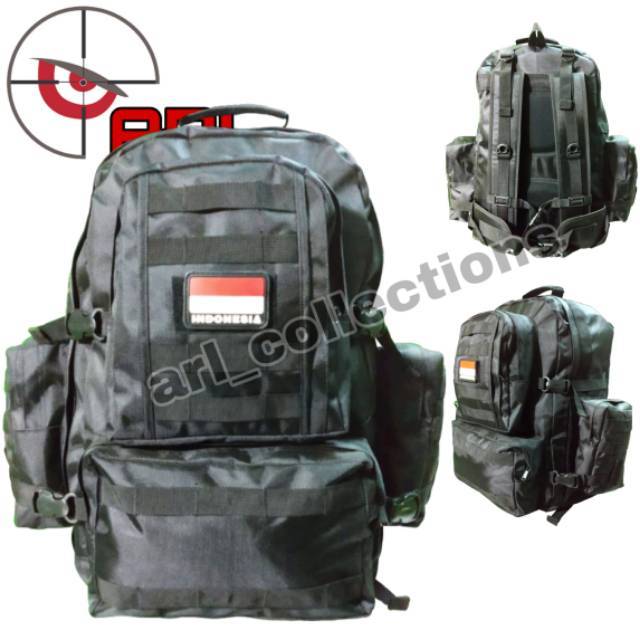 Tas ransel army hitam 60L jumbo ransel gultor media tactical