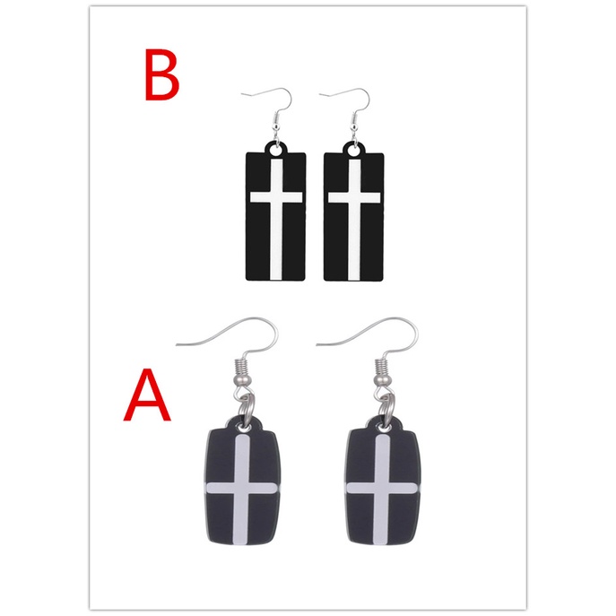 aaoottuuoo5.id Cod   Handmade Cross Pattern Acrylic Ear Clip Izana Kurokawa Hanafuda Tokyo Revengers Earrings Jewelry