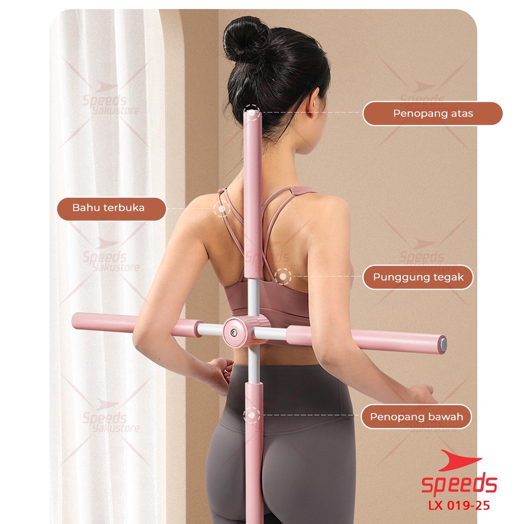 SPEEDS Tongkat Yoga Alat Olahraga Punggung Yoga Stick Lipat Alat Penegak Punggung 019-25