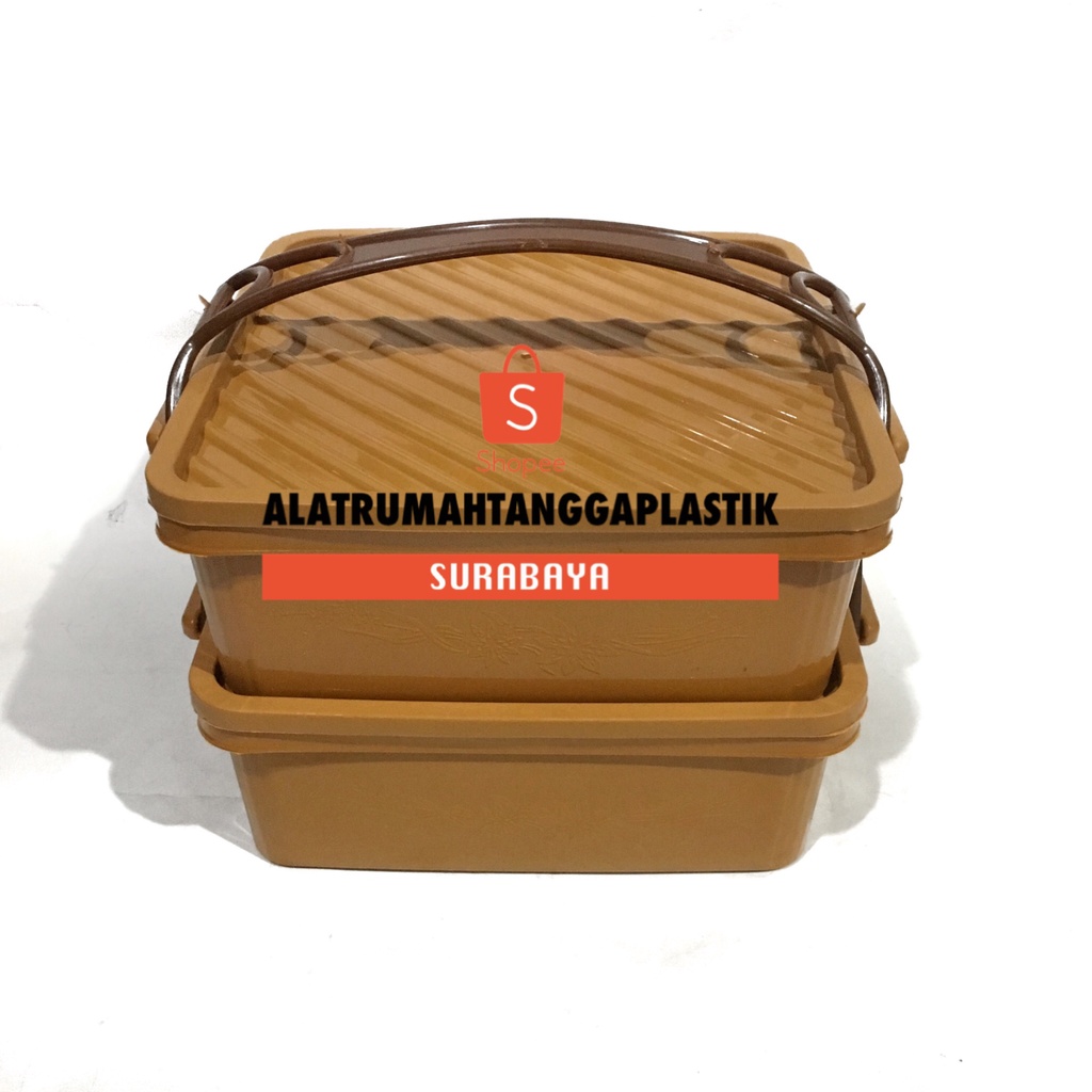 1pc Rantang Susun 2 Chelsea Cokelat / Kotak Makan Susun / Tempat Makan Susun / Tempat Roti / Kotak H