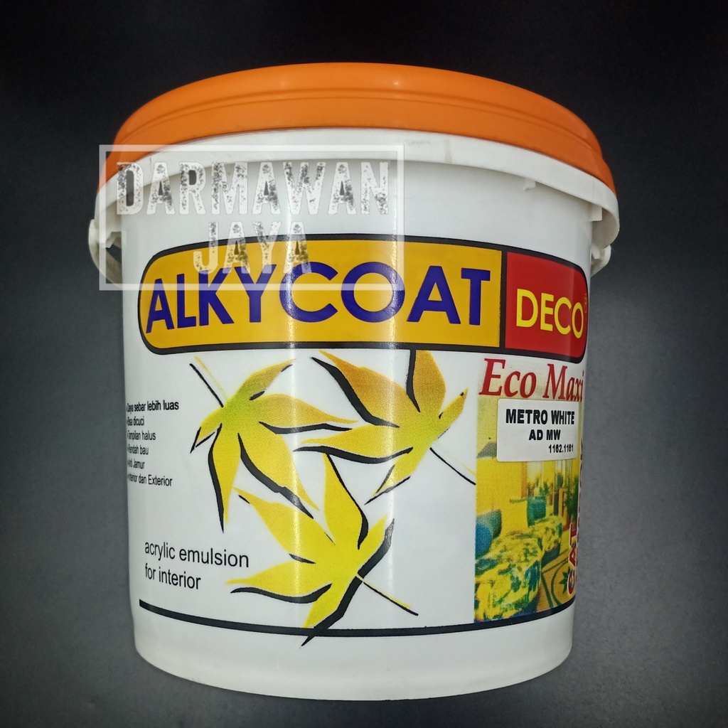 Cat Tembok Putih ALKYCOAT DECO 5KG / Cat interior ALKYCOAT METRO WHITE