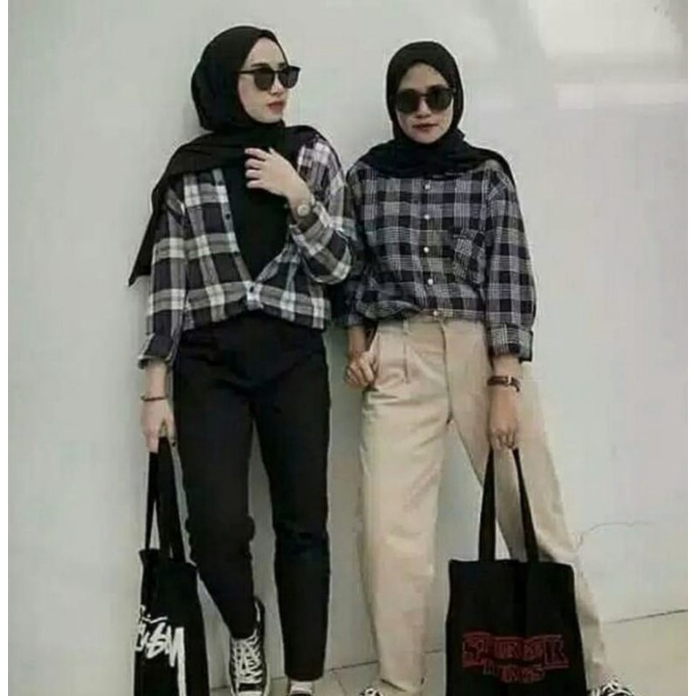flanel pria flanel unisek terbaru kemeja distro