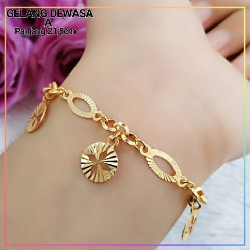 EU perhiasan lapis emas gelang rantai dewasa/remaja HI