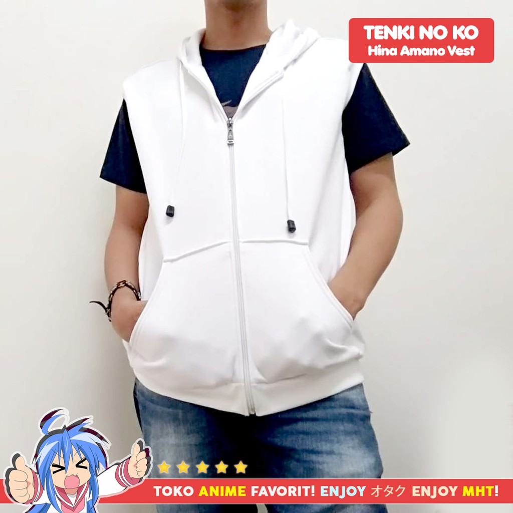 Vest Rompi Putih Anime Tenki no Ko Weathering With You Hina Amano