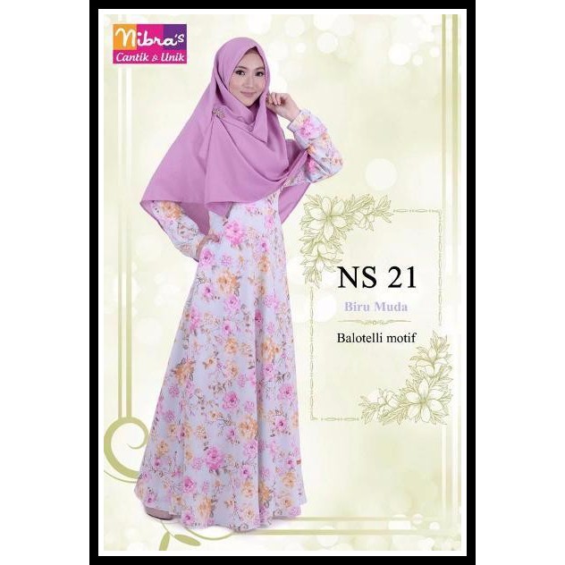 Baju Gamis Pesta Nibras NS 21 Biru Muda Baju Wanita Terbaru Model Baju Gamis