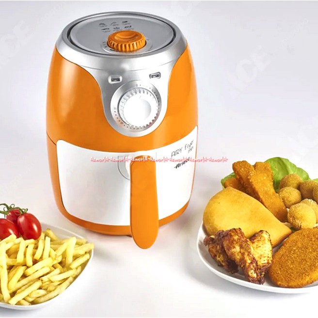 Ariete Airy Fryer Mini 2L Alat Penggorengan Tanpa Minyak Kapasitas 2 Liter Ariette Air fryer Airfryer Panci Penggorengan Warna Orange