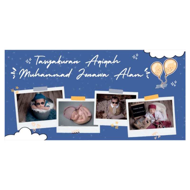 Spanduk banner backdrop seminar aqiqah design custom