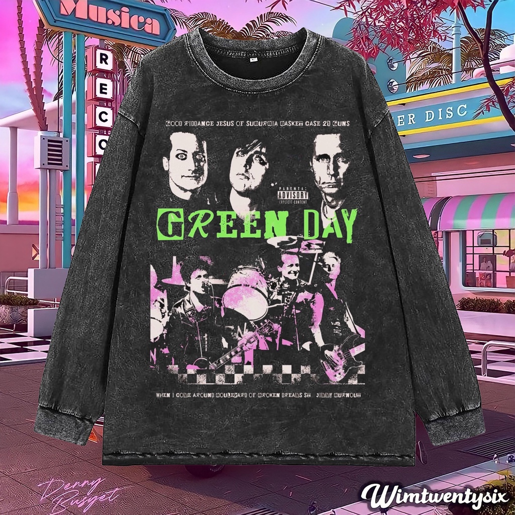 longsleeve | kaos oversize | oversize washing | t-shirt oversized | kaos band green day insomniac