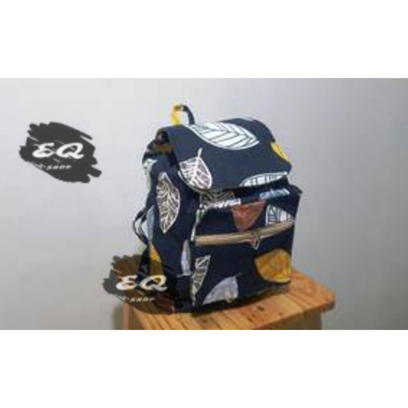 Ransel Kanvas Wanita Travel Multi-fungsional Tali Serut Ransel Siswa Campus Style banyak motif Warna