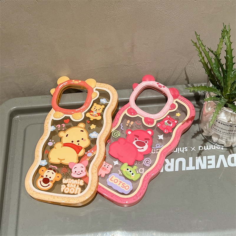 Soft Case Silikon Transparan Motif Kartun Beruang Untuk iPhone 13 12 11 Pro Max X Xr Xs Max