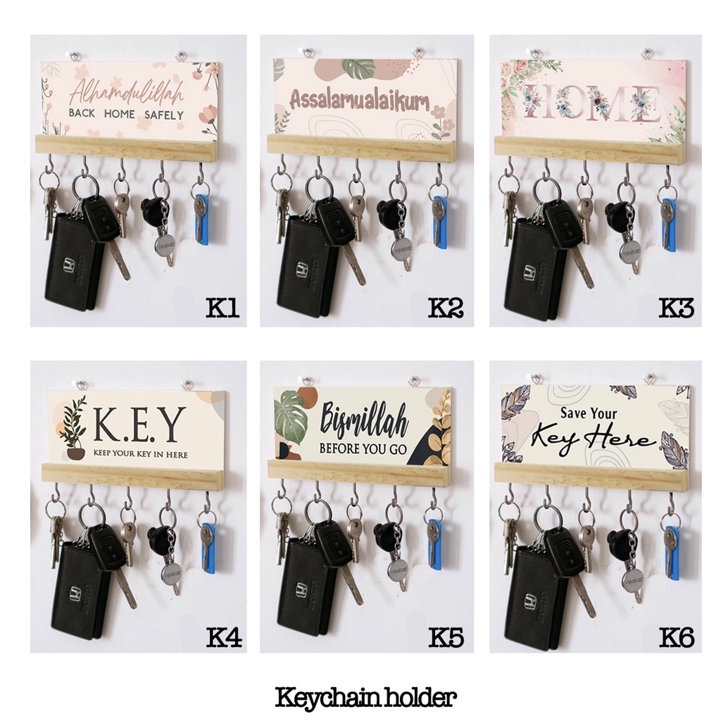 Rak Dinding Gantungan Kunci Vintage Rak Gantungan Kunci Minimalis Motif Keychain - K1