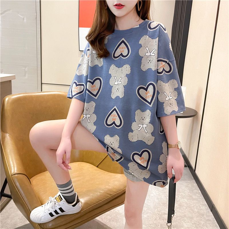 THISTLE - Oversize Tee Tshirt Wanita Model Longgar Motif Bear Morin