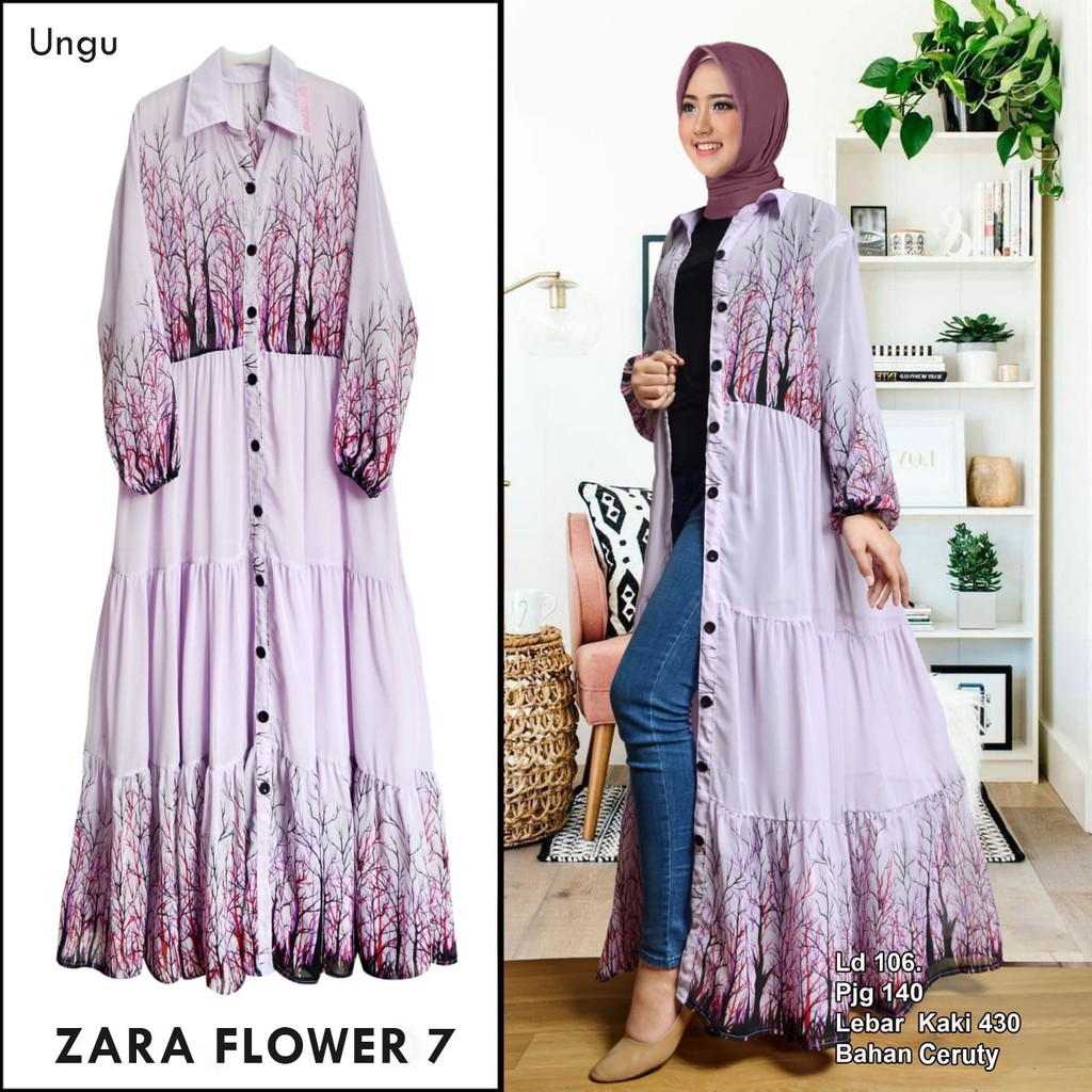 Arnis Zara Flower 7 Outer Dress Busui