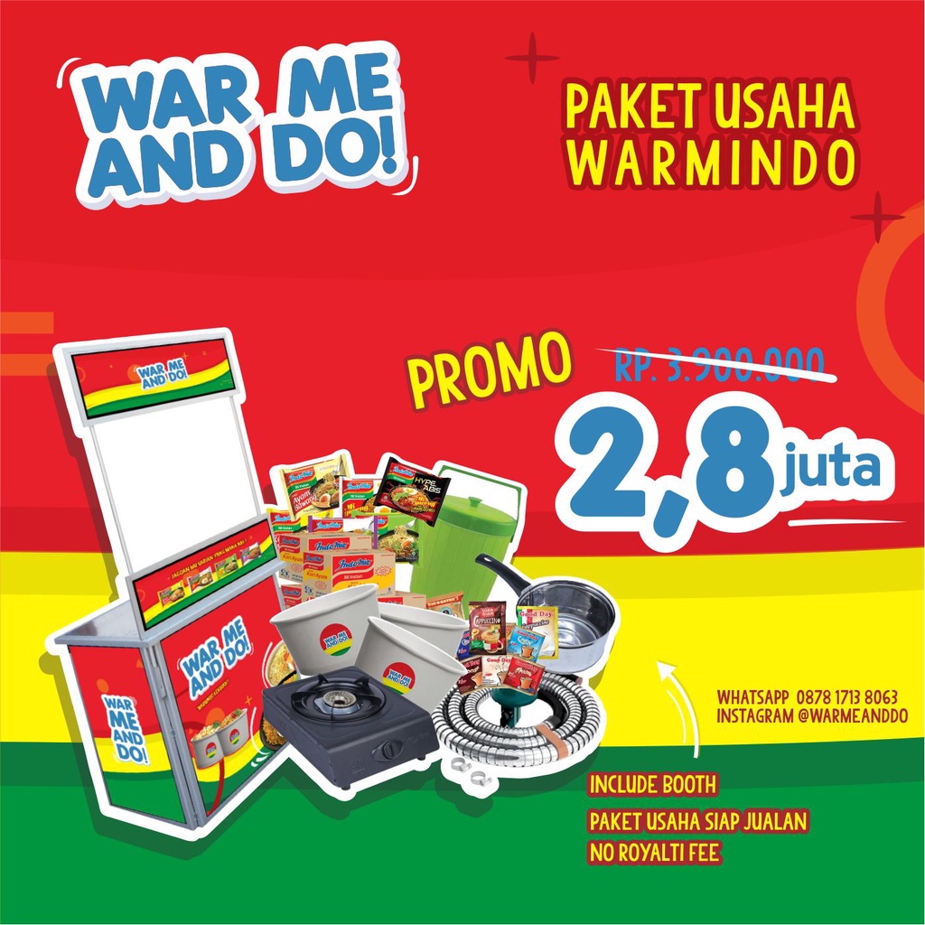

Paket Usaha Warmindo Kekinian Warmeanddo ( Paket Booth Portable )