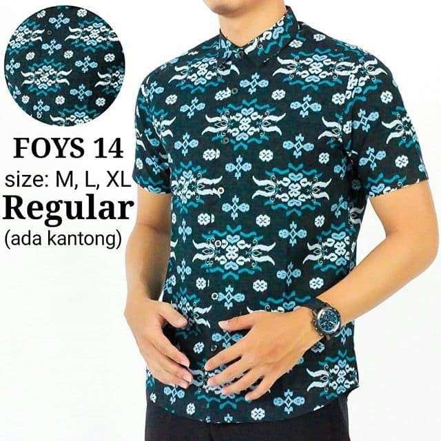 FOYS14 KEMEJA BATIK PRIA REGULER MEWAH UNIK BAJU BATIK PRIA BEST SELLER