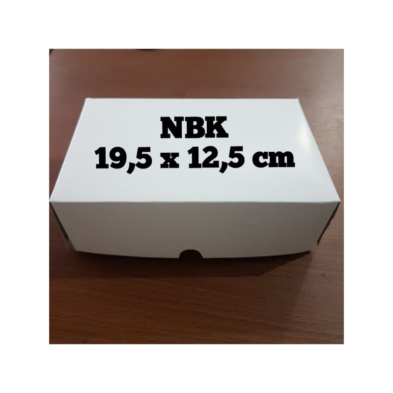 Dus kue NBK 19,5x12,5cm snack box putih polos roti bakar pukis bikang martabak serabi kue basah lemp