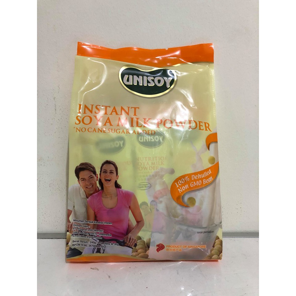 UNISOY No Sugar/ Instant Soya Milk Powder No sugar/ susu kacang 240grm