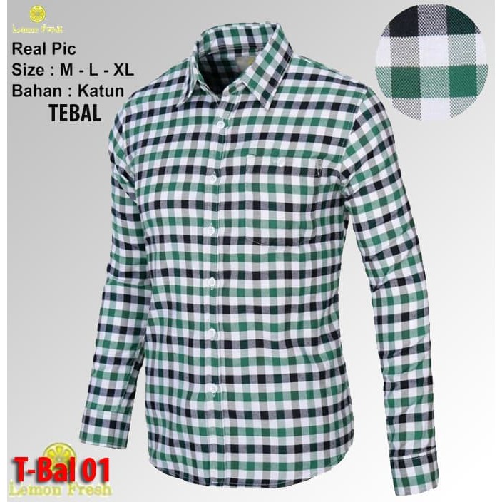 KEMEJA PRIA BAHAN COTTON IMPORT TEBAL LENGAN PANJANG T-BALL SERIES SLIMFIT STYLE