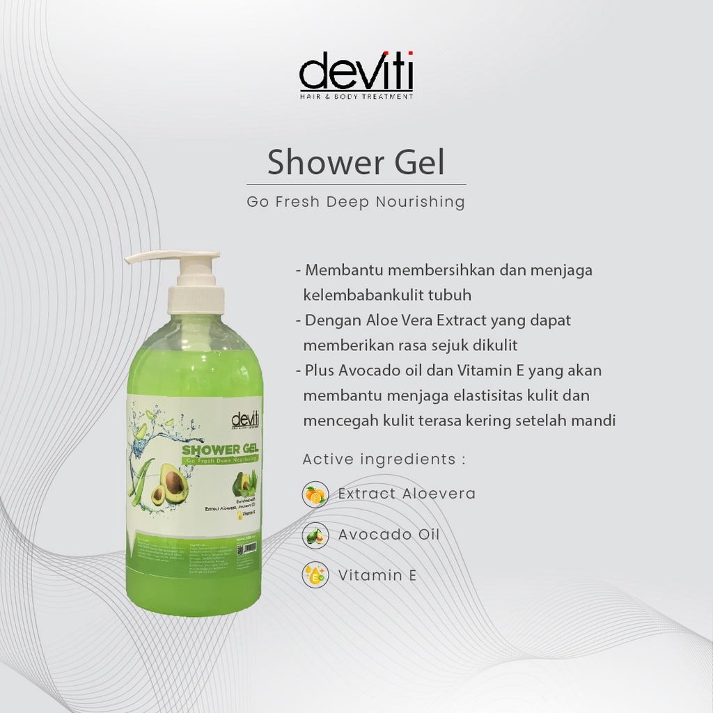 Deviti Refill Shower Gel Alfocado &amp; Aloe Scent Fresh Deep Nourshing 1Kg