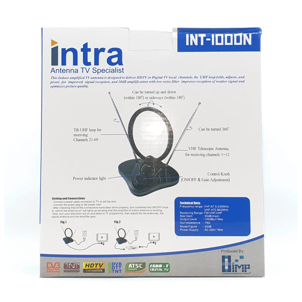 Intra INT-1000N Antena TV Digital Indoor