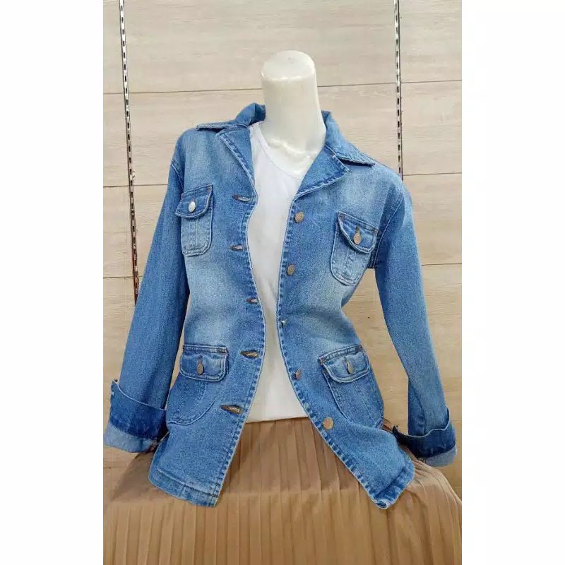 JAKET JEANS WANITA/REQUEST/9114