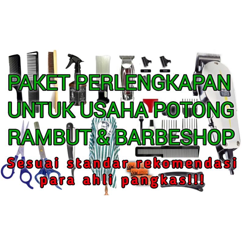 PERLENGKAPAN ALAT POTONG RAMBUT KOMPLIT UNTUK USAHA PANGKAS RAMBUT SALON BARBERSHOP