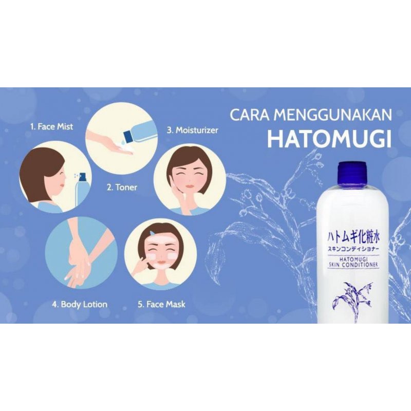 (Original 100% BPOM) Hatomugi Skin Conditioner Lotion 45ml &amp; 500 ml / Gel Cream Conditioning 180 Gram  Fullsize - Toner Lotion &amp; Day/Night Cream Untuk Wajah &amp; Tubuh (Made In Japan Tanpa Pewangi, Tanpa Pewarna, Tanpa Minyak) Hatumugi Hatumogi Hatomogi