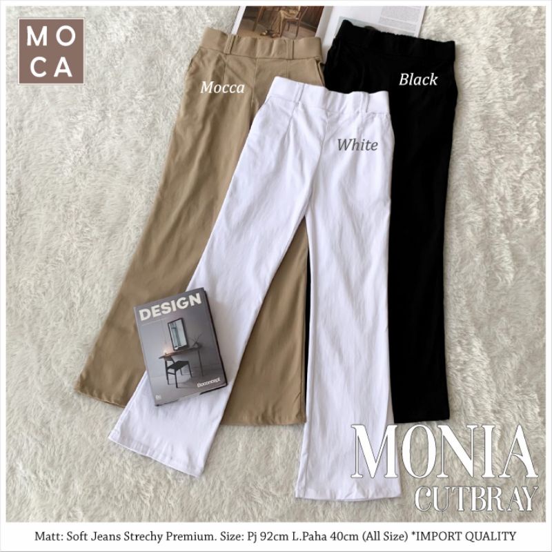 MONIA CUTBRAY BY MOCA CELANA PANJANG WANITA MODEL CUTBRAY SOFT JEANS STRETCH