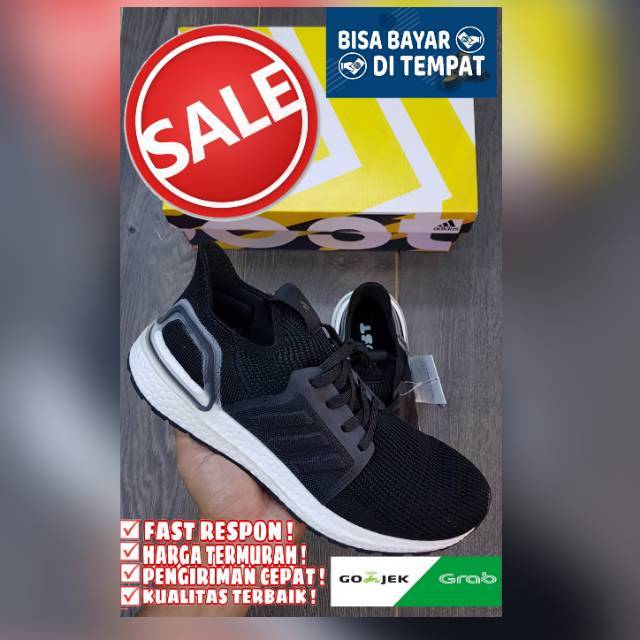 [ COD ] SEPATU ADIDAS ULTRA BOOST 2019 BLACK WHITE SEPATU PRIA IMPORT MADE IN VIETNAM UA VERSION