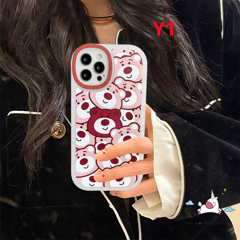 Case Oppo A17 A15 A17K A96 A95 A12 A16 A57 2022 A16K A55 A78 A7 A54 A58 A5s A94 Reno 8T 7Z 5 5F 4 A5 A9 A1K A76 A31 A3s A33 A53 A36 A15S A11 A74 Kartun Strawberry Soft Case Beruang