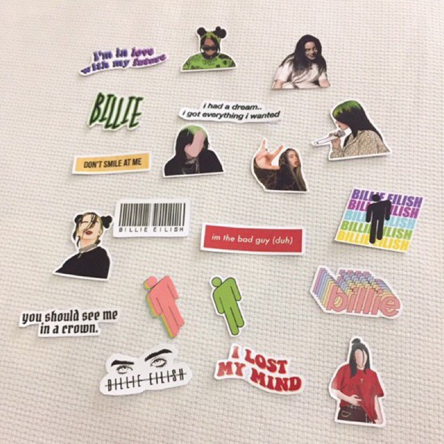 Sticker lucu Billie Eilish | Sticker case hp laptop