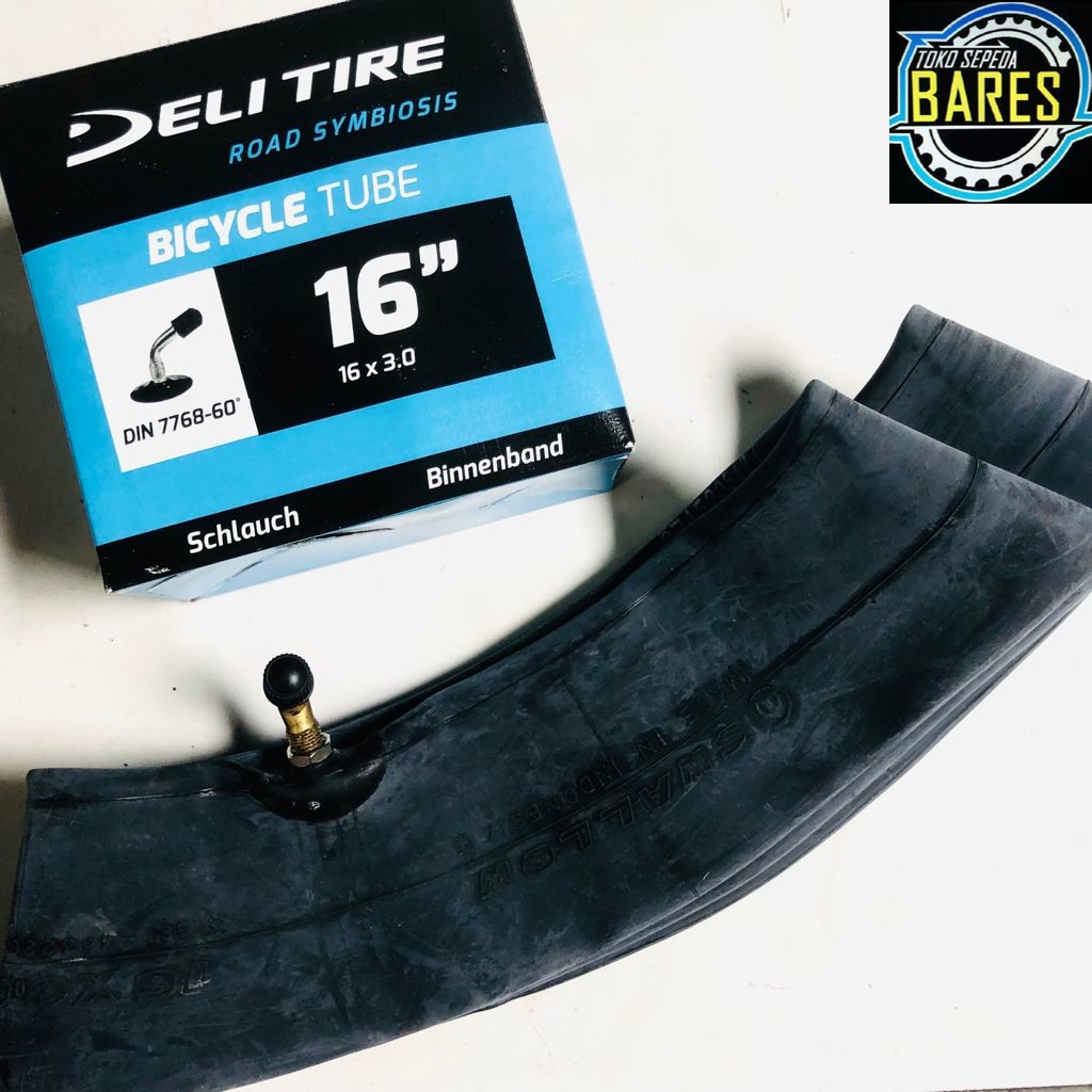 Ban Dalam Sepeda Listrik Deli Tire 14 / 16 / 20 / 22 x 2.125 / 2.50 / 3.0 Pentil Bengkok / American Valve