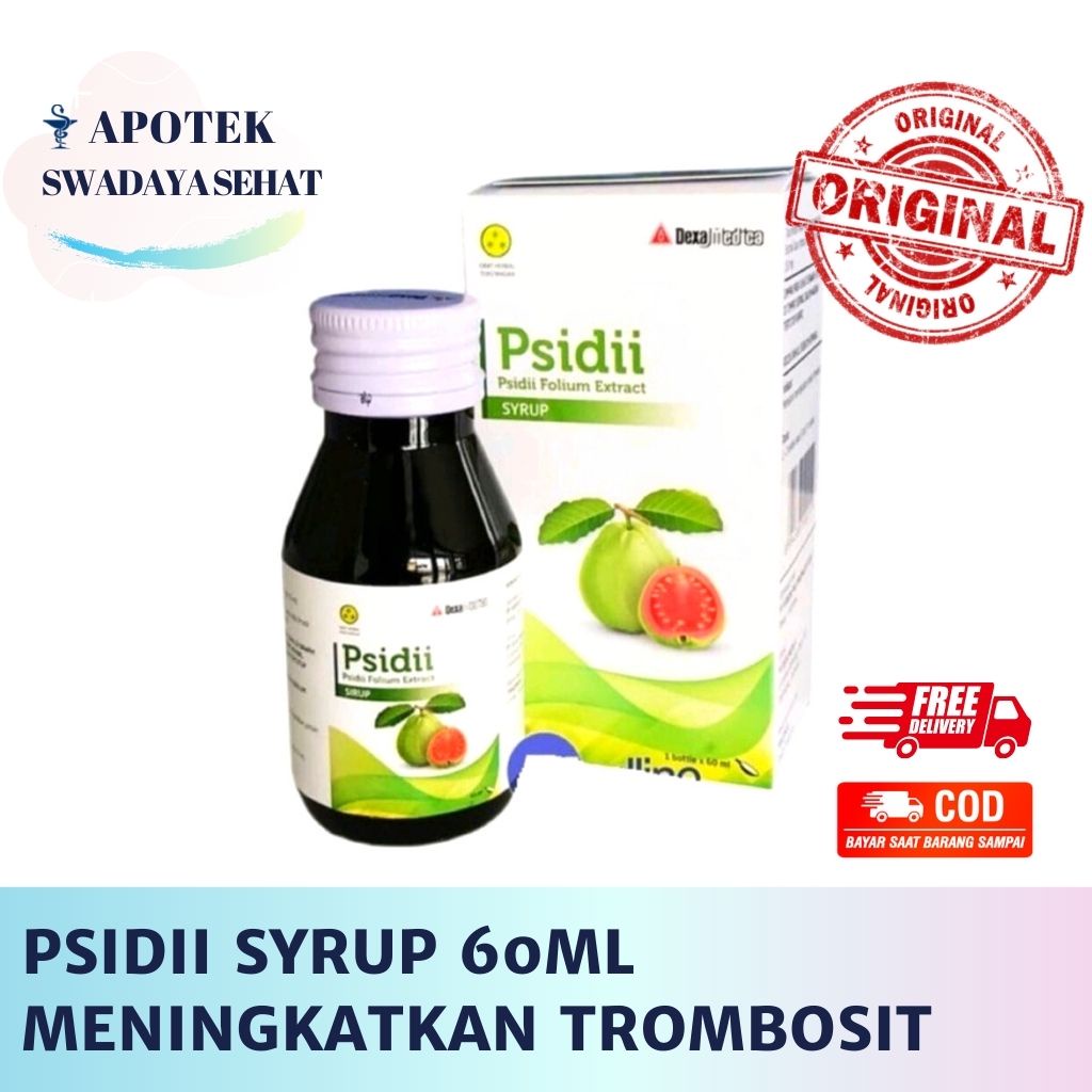 PSIDII Syrup 60 ML - Berfungsi Meningkatkan Trombosit Darah Ekstrak Daun Jambu Sirup Demam Berdarah DHF