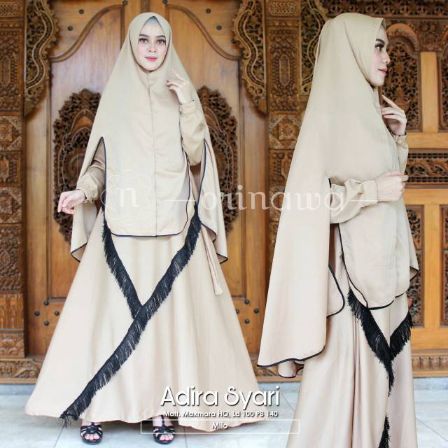 ADIRA SYARI gamis maxmara murah baju muslim polos setelan gamis pkus jilbab non ped ori by ORINAWA