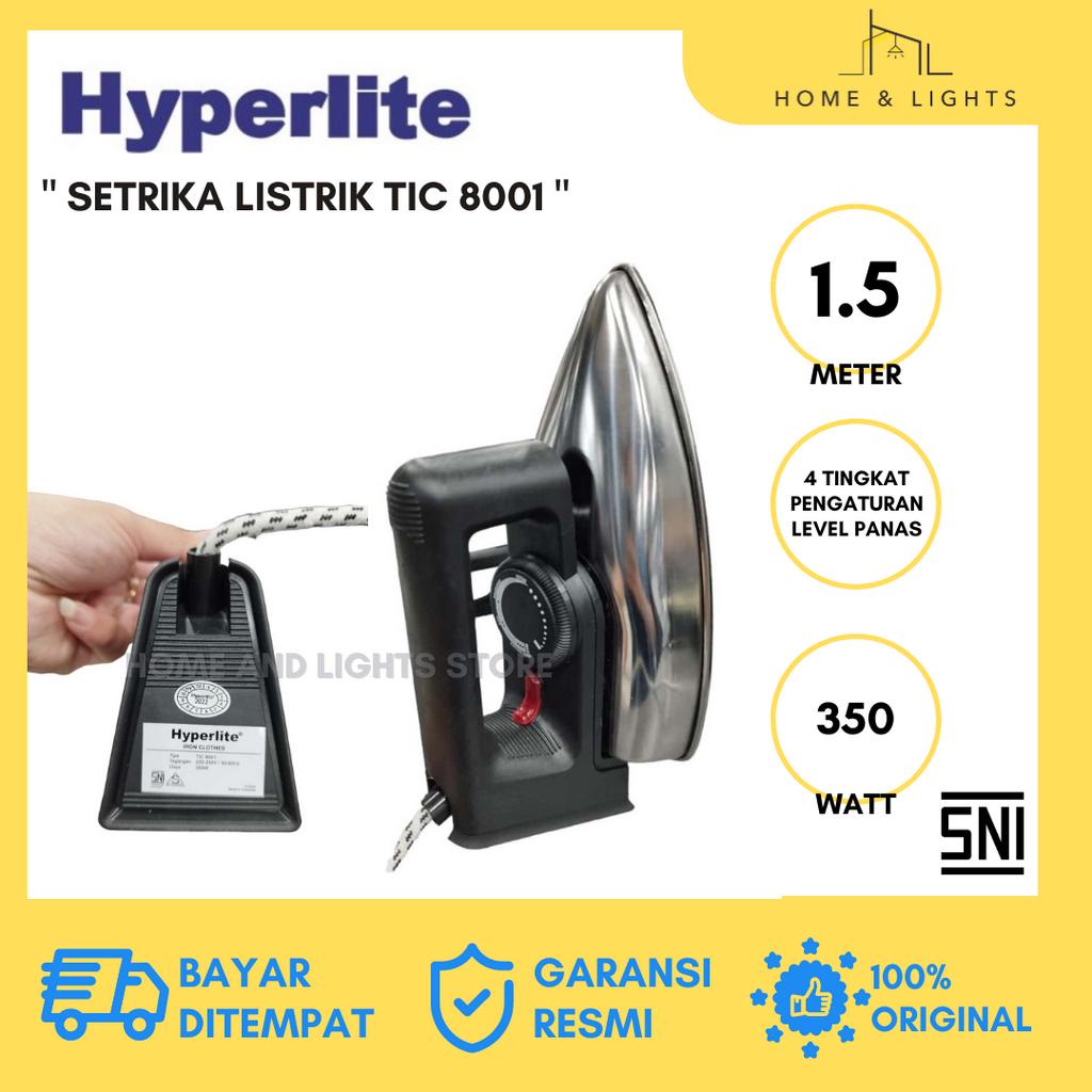 HYPERLITE Setrika Listrik TIC 8001 / Gosokan Baju Electric Iron / Setrika Listrik / Penghalus Pakaian / Setrika Anti Lengket